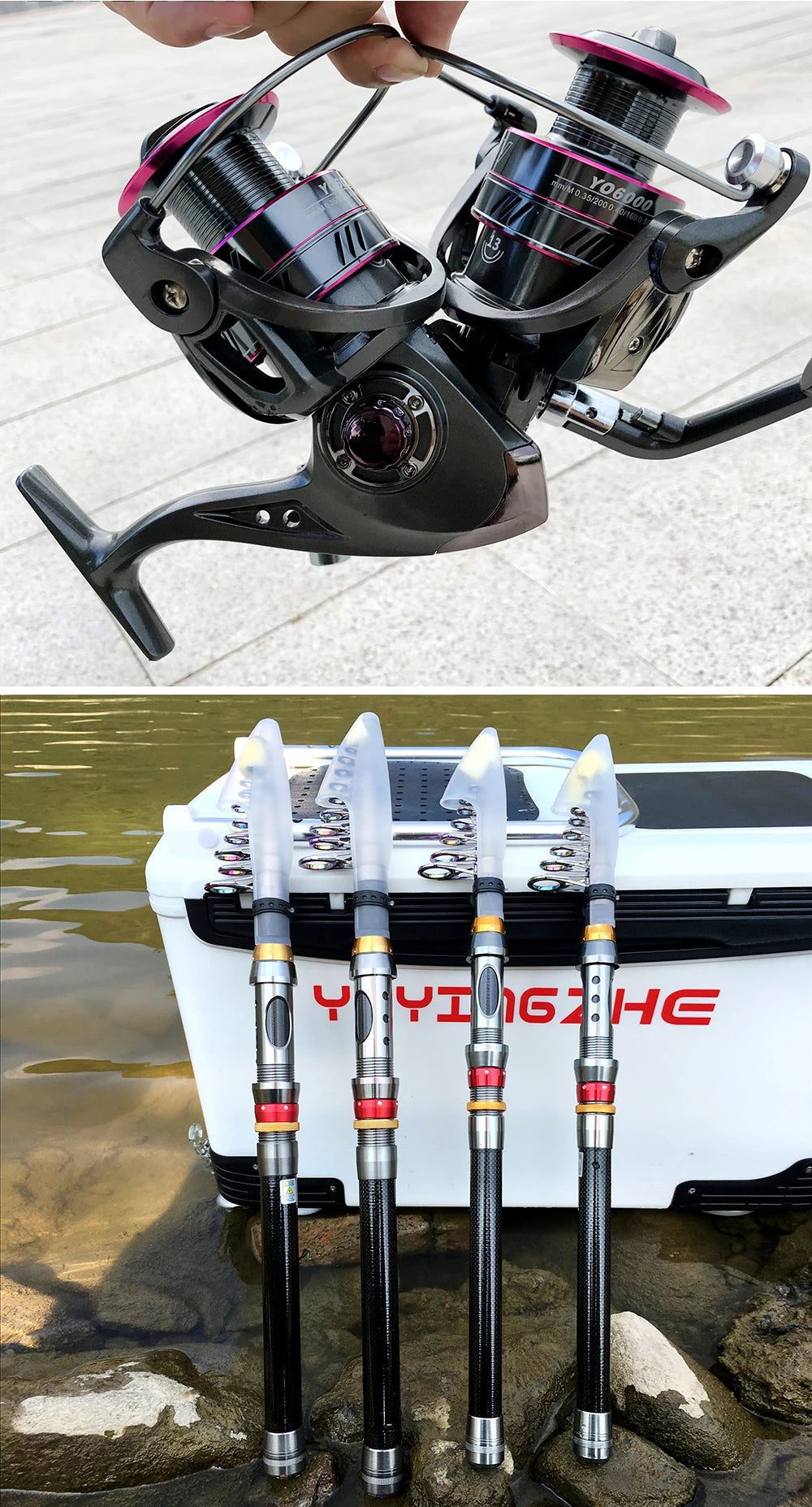 Carbon Fiber Telescopic Fishing Rod & Spinning Reel Combo