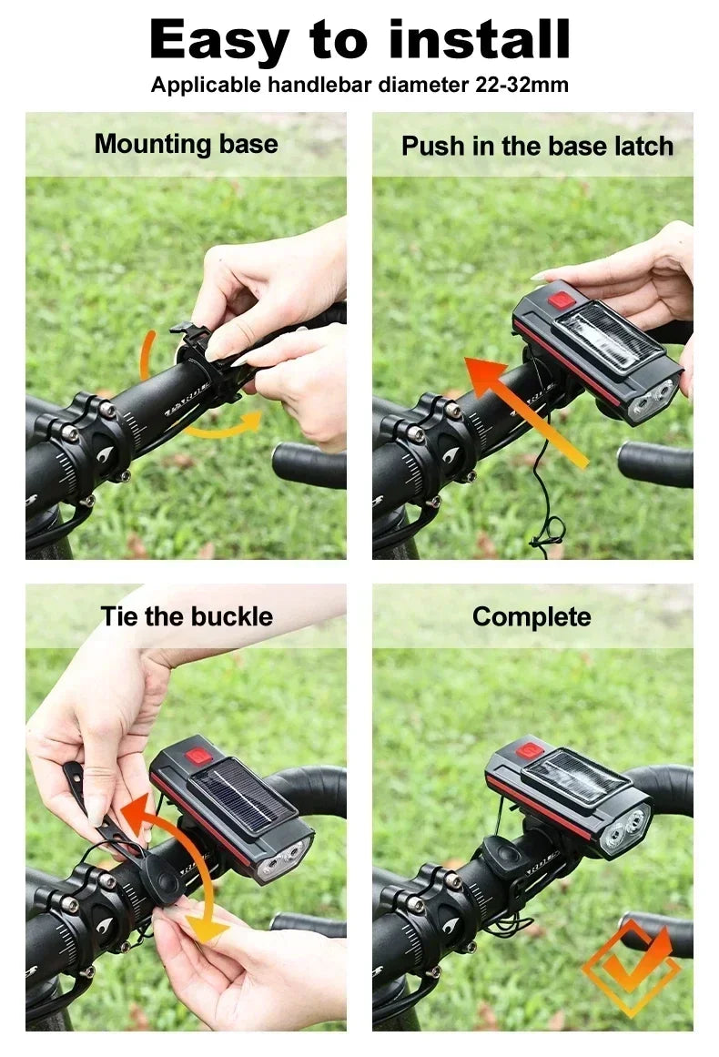 000mAh 2000LM Solar Powered Bike Light