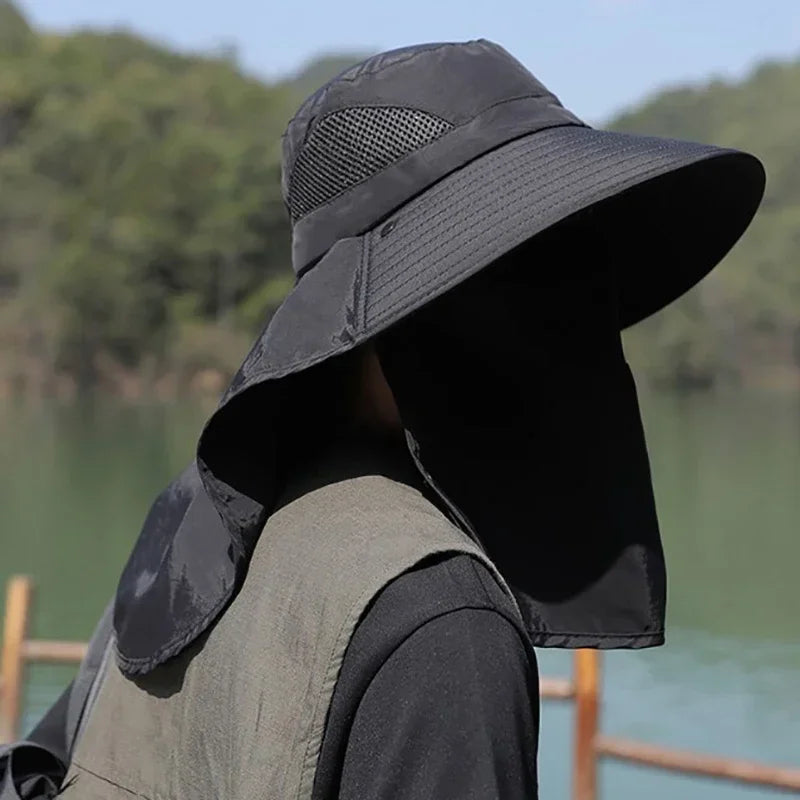 Summer Sun Hat with UV Protection | Outdoor Fishing, Hiking, Camping Bucket Cap with Neck Flap for Men & Women