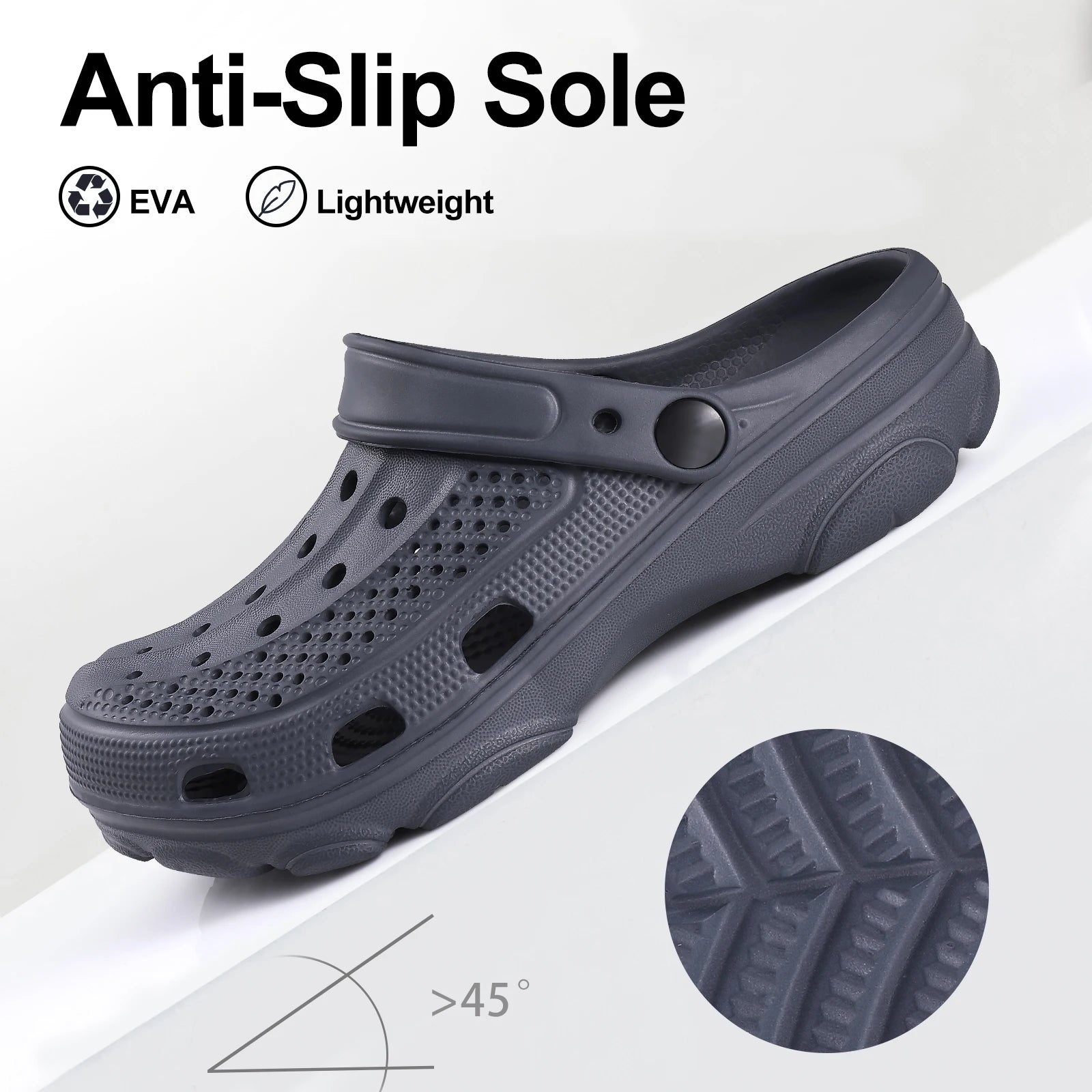 Pallene Men’s Clogs Sandals Non-Slip Breathable Casual Outdoor Beach Shoes