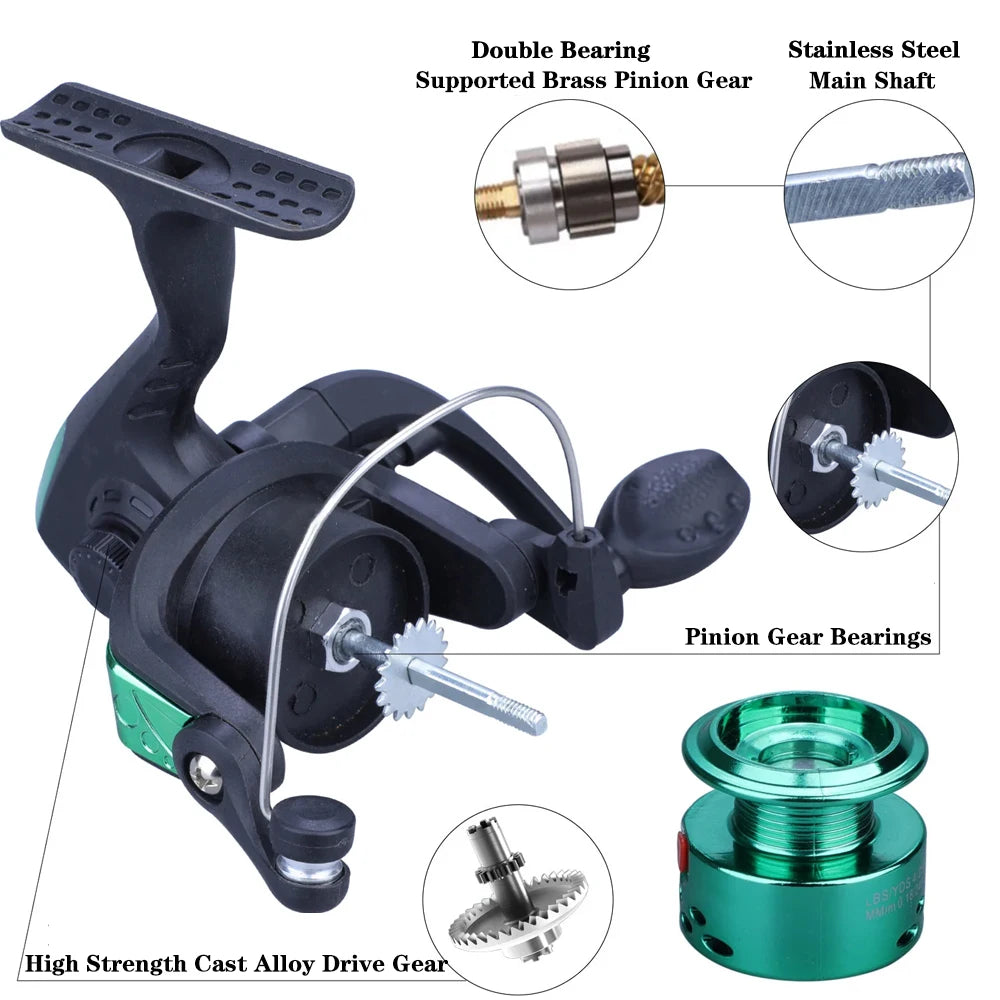 Santa King Fishing Rod Reel Combo Kit | Telescopic Travel Fishing Pole with Spinning Reel, Baits & Hooks