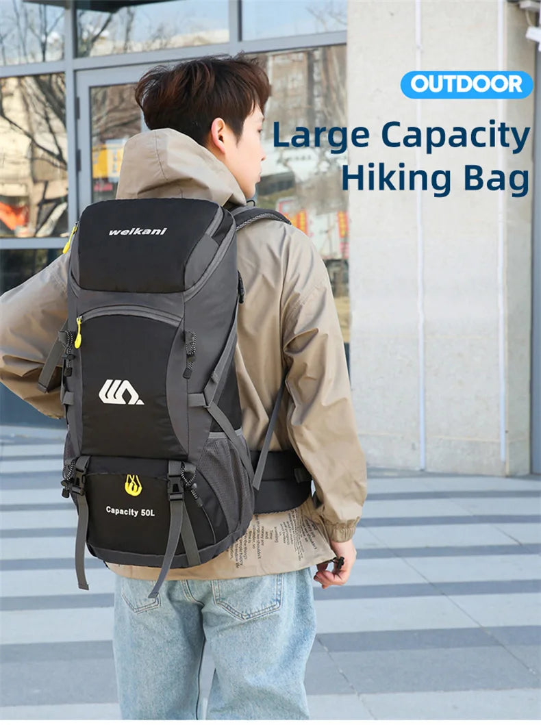 50L Travel Backpack | Waterproof Hiking Camping Rucksack for Men, Large Outdoor Climbing & Mountaineering Bag