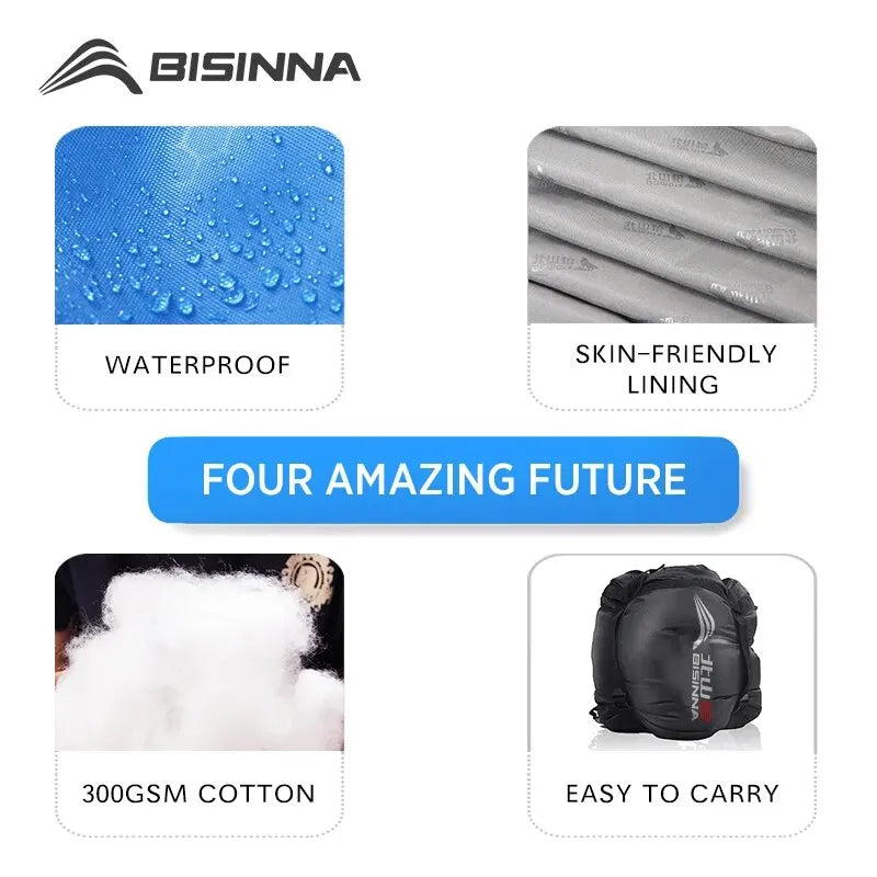 BISINNA Ultralight Waterproof Sleeping Bag | Winter Warm Envelope Backpacking Bag for Camping, Hiking & Travel