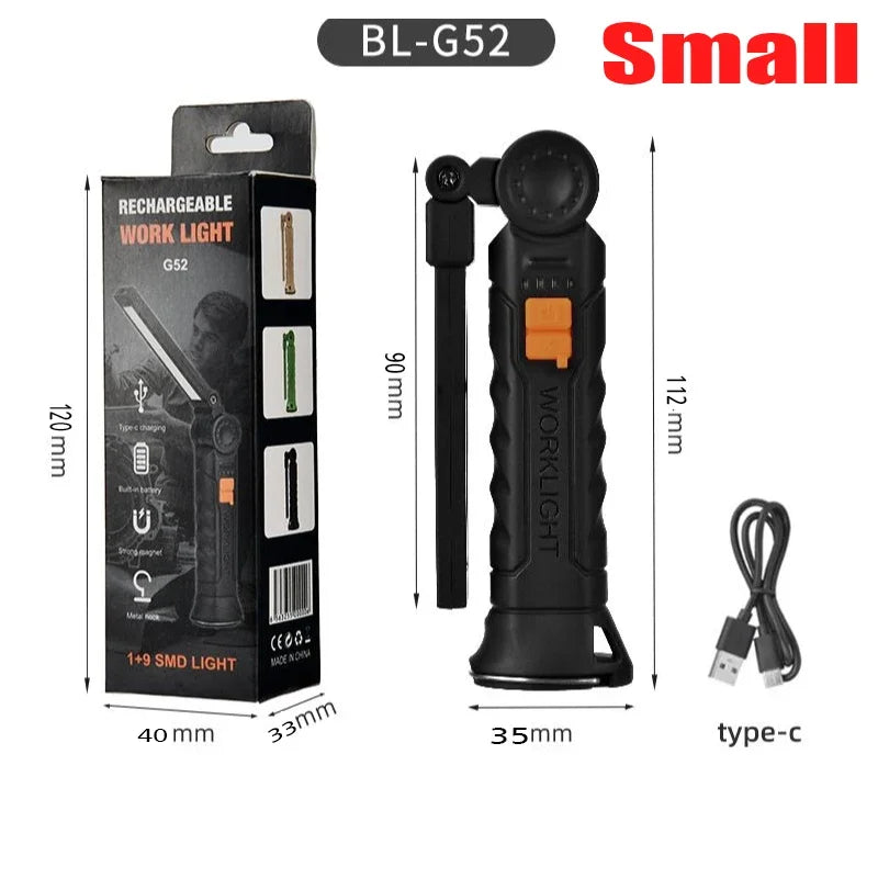 Rechargeable Work Light with Magnetic Base & Hook