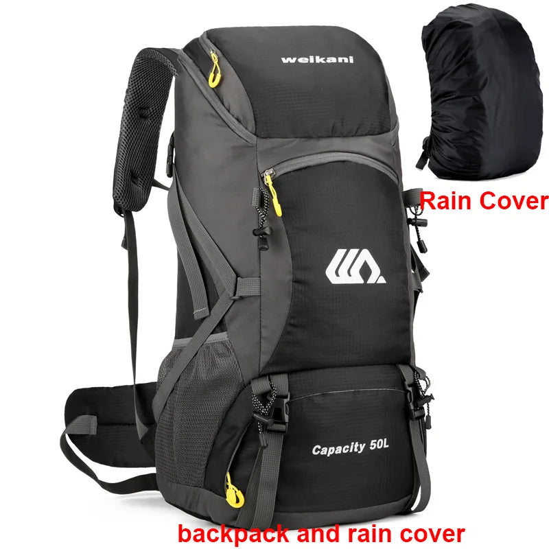 50L Travel Backpack | Waterproof Hiking Camping Rucksack for Men, Large Outdoor Climbing & Mountaineering Bag