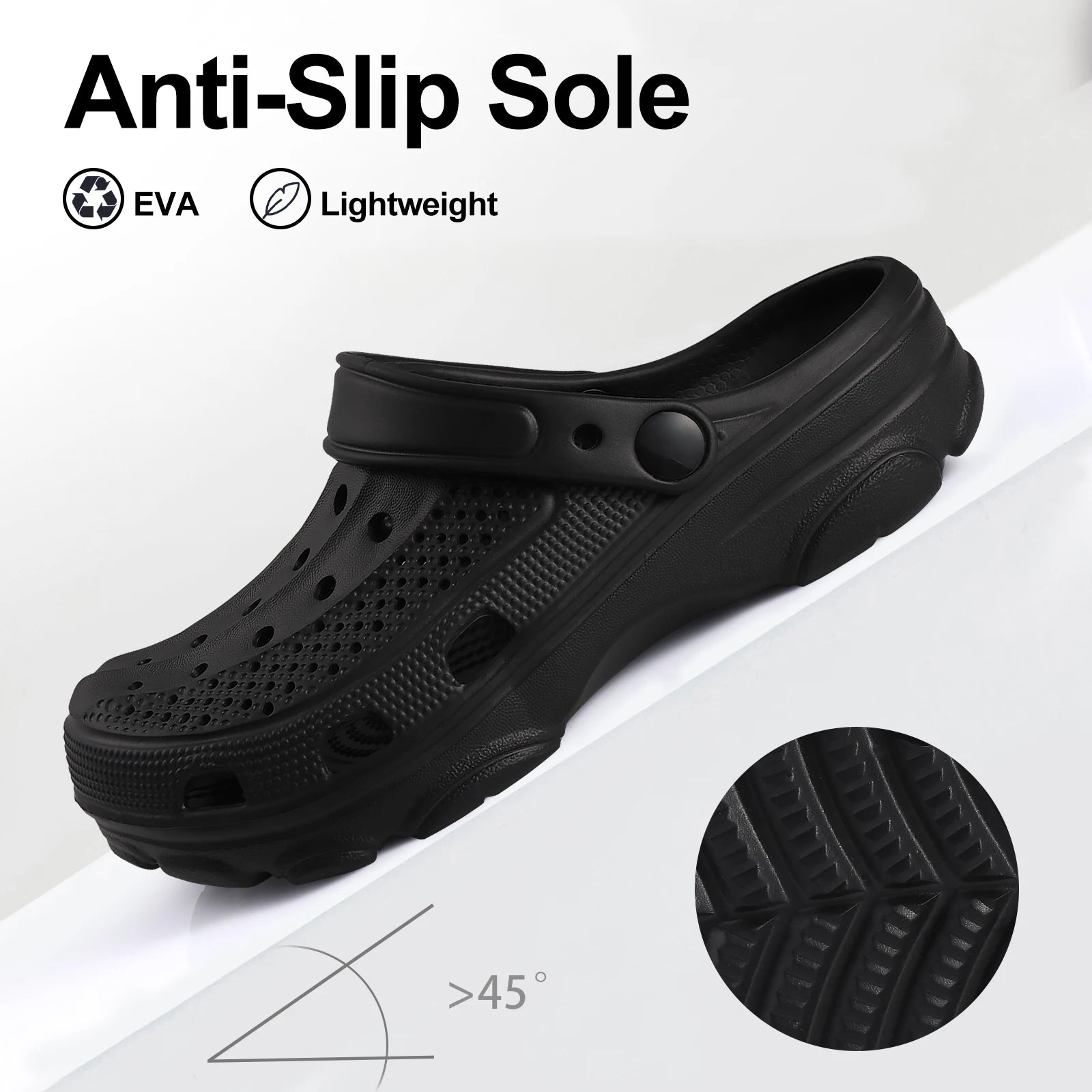Pallene Men’s Clogs Sandals Non-Slip Breathable Casual Outdoor Beach Shoes