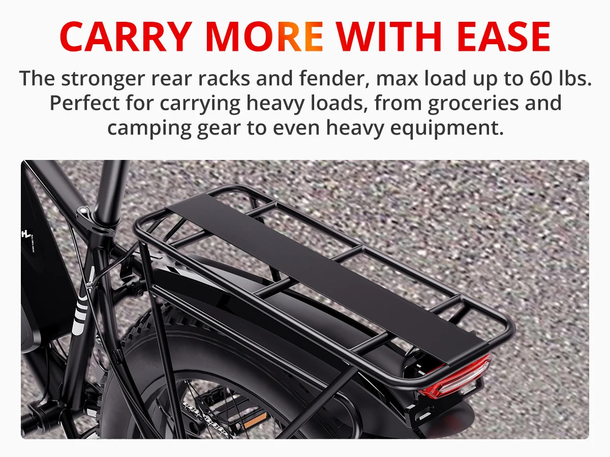 AMYET EB26 Electric Bike | 1500W Peak Motor, 48V 15Ah Battery, 26" Fat Tire Mountain E-Bike for Adults