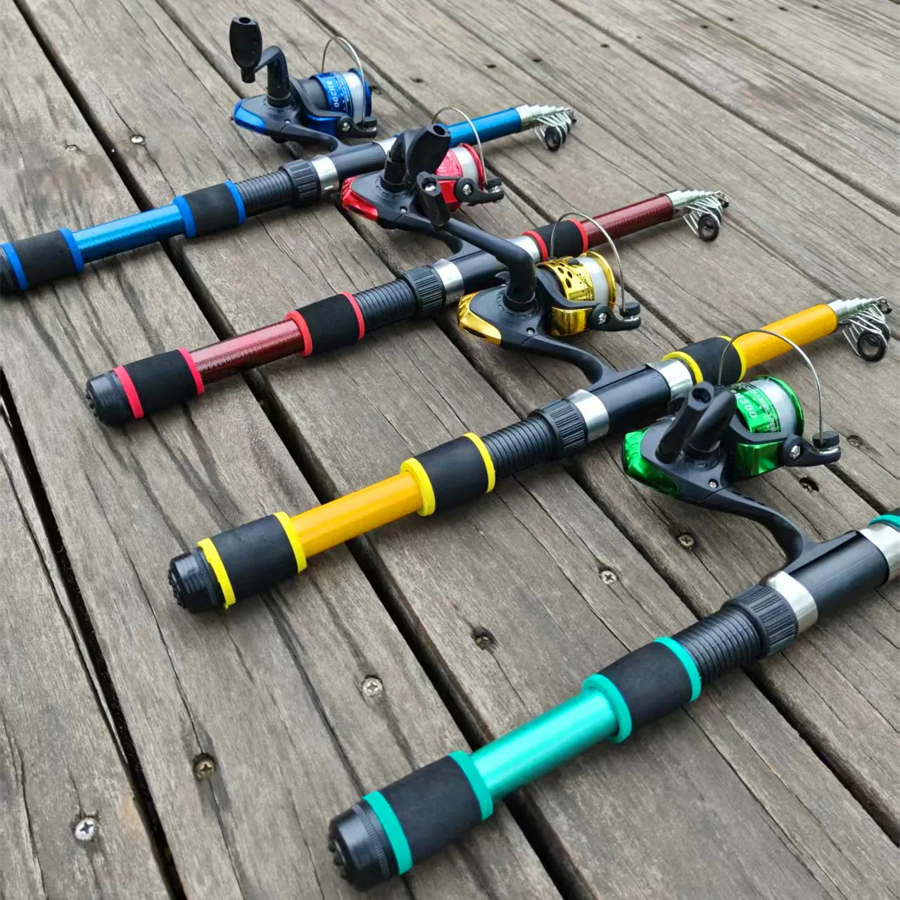 Santa King Fishing Rod Reel Combo Kit | Telescopic Travel Fishing Pole with Spinning Reel, Baits & Hooks