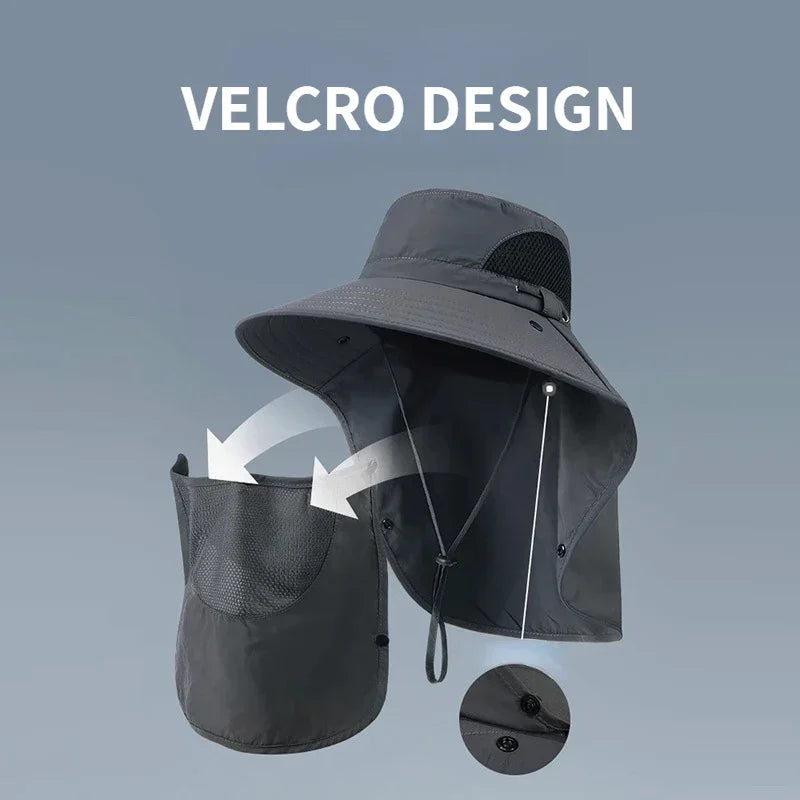 Summer UV Protection Sun Hat with Neck Flap | Outdoor Fishing, Hiking & Camping Bucket Cap