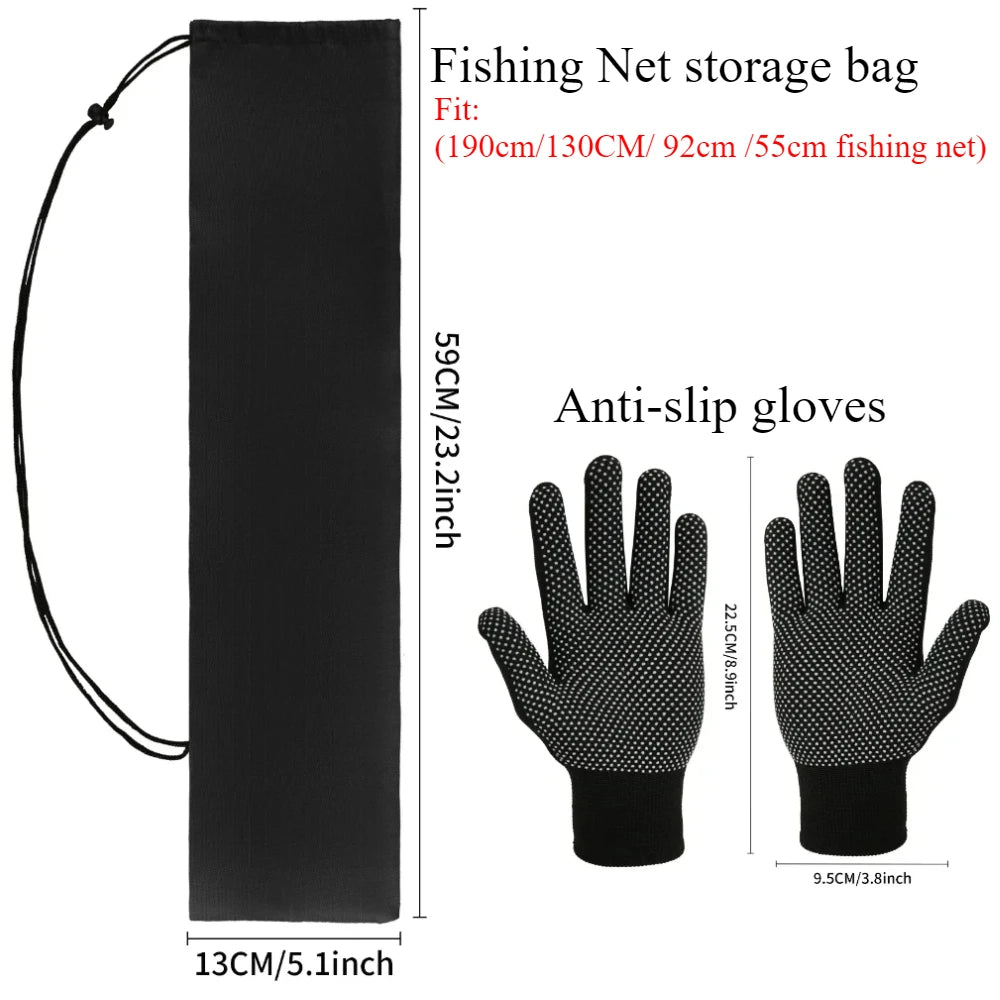 Telescopic Aluminum Fishing Landing Net | Durable Folding Mesh Net for Safe Catch & Release (55cm / 130cm / 190cm)
