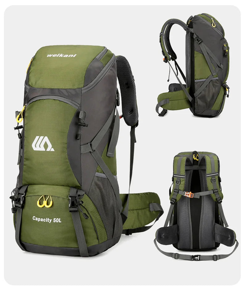 50L Travel Backpack | Waterproof Hiking Camping Rucksack for Men, Large Outdoor Climbing & Mountaineering Bag
