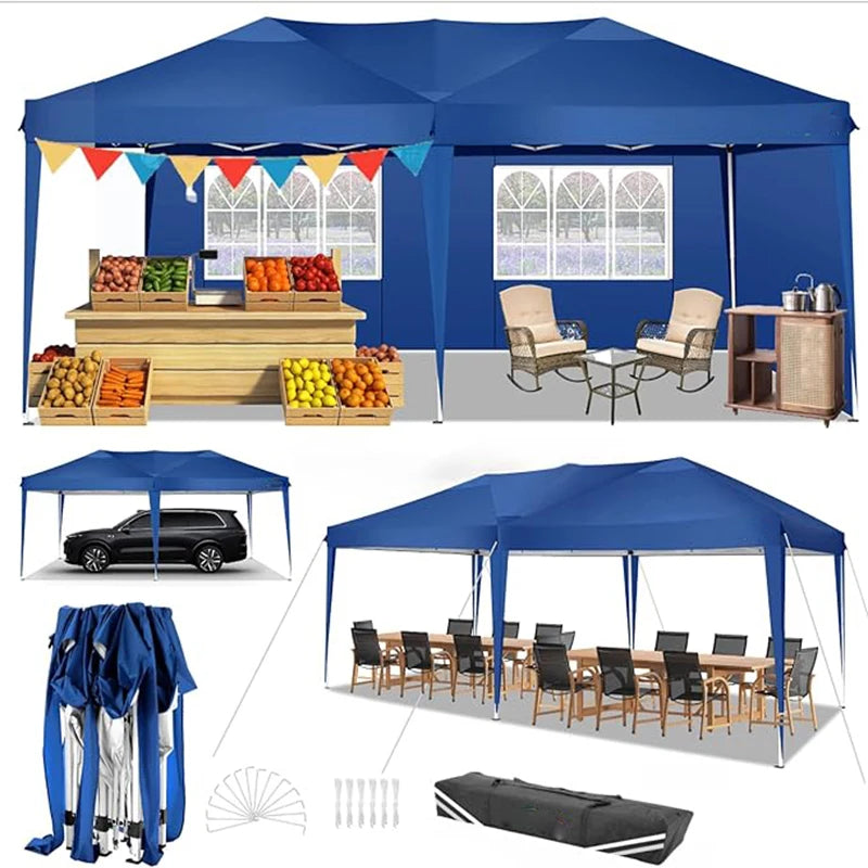 10x20 FT Pop Up Canopy Tent with 6 Sidewalls Waterproof Outdoor Event Shelter
