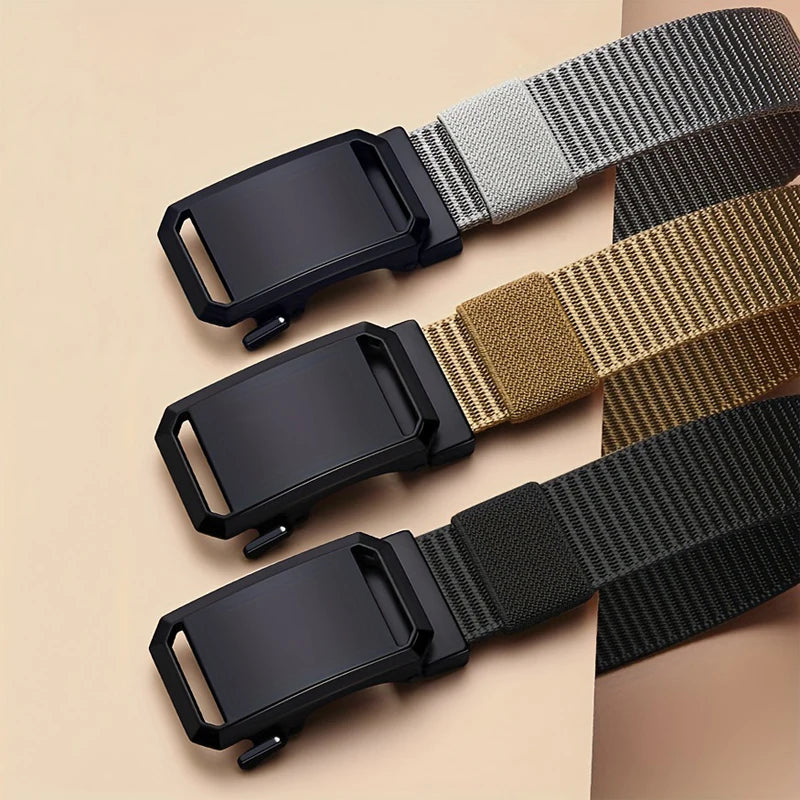 Automatic Buckle Tactical Belt | Durable Canvas Waist Belt for Men Outdoor, Hunting, Training, Casual Wear
