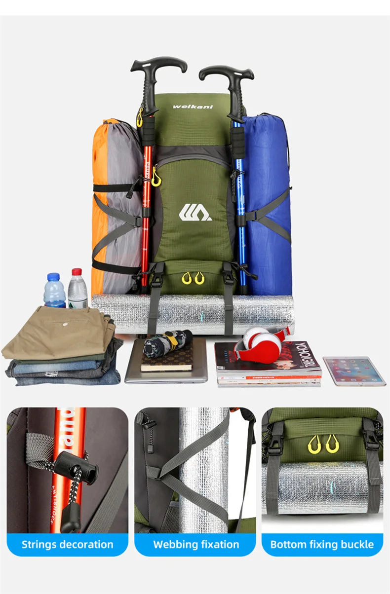 50L Travel Backpack | Waterproof Hiking Camping Rucksack for Men, Large Outdoor Climbing & Mountaineering Bag
