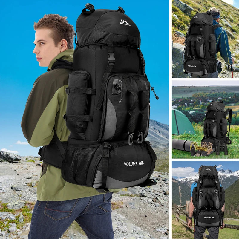 90L Waterproof Hiking Backpack | Large Capacity Camping & Trekking Rucksack for Men, Outdoor Travel Bag