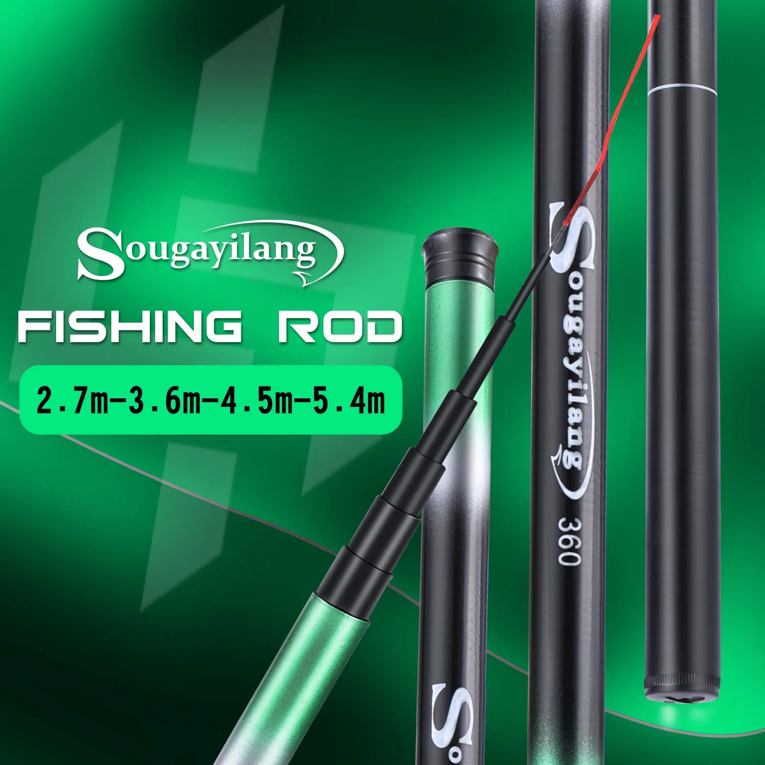Sougayilang Ultralight Telescopic Carp Fishing Rod | 2.7M–5.4M Portable Carbon Pole | Max Drag 5kg