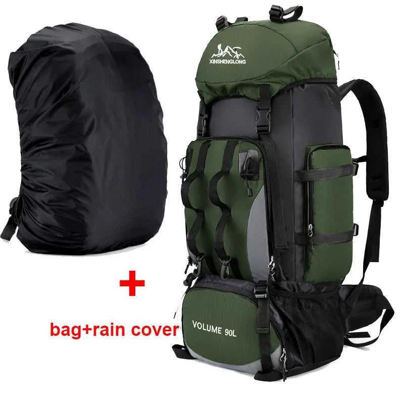 90L Waterproof Hiking Backpack | Large Capacity Camping & Trekking Rucksack for Men, Outdoor Travel Bag