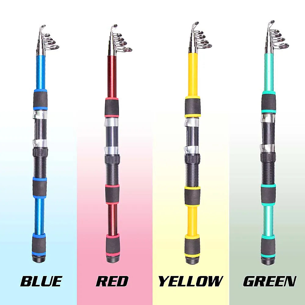 Santa King Fishing Rod Reel Combo Kit | Telescopic Travel Fishing Pole with Spinning Reel, Baits & Hooks