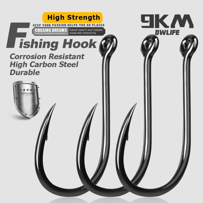 9KM 50–200pcs Strong Circle Carp Fishing Hooks Saltwater