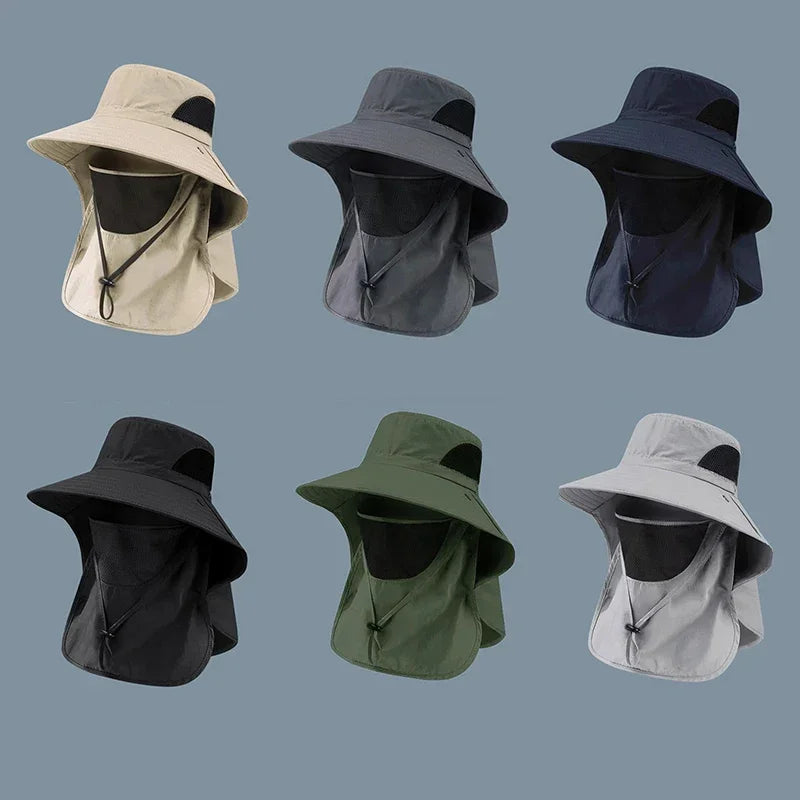 Summer Sun Hat with UV Protection | Outdoor Fishing, Hiking, Camping Bucket Cap with Neck Flap for Men & Women