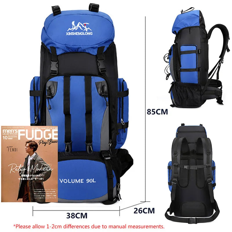 90L Waterproof Hiking Backpack | Large Capacity Camping & Trekking Rucksack for Men, Outdoor Travel Bag