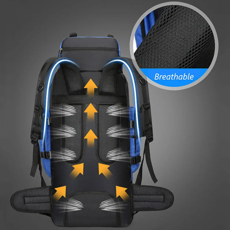 90L Waterproof Hiking Backpack | Large Capacity Camping & Trekking Rucksack for Men, Outdoor Travel Bag