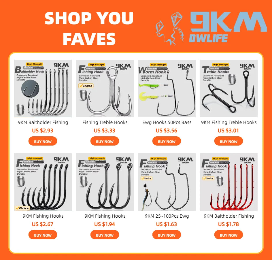 9KM 50–200pcs Strong Circle Carp Fishing Hooks Saltwater