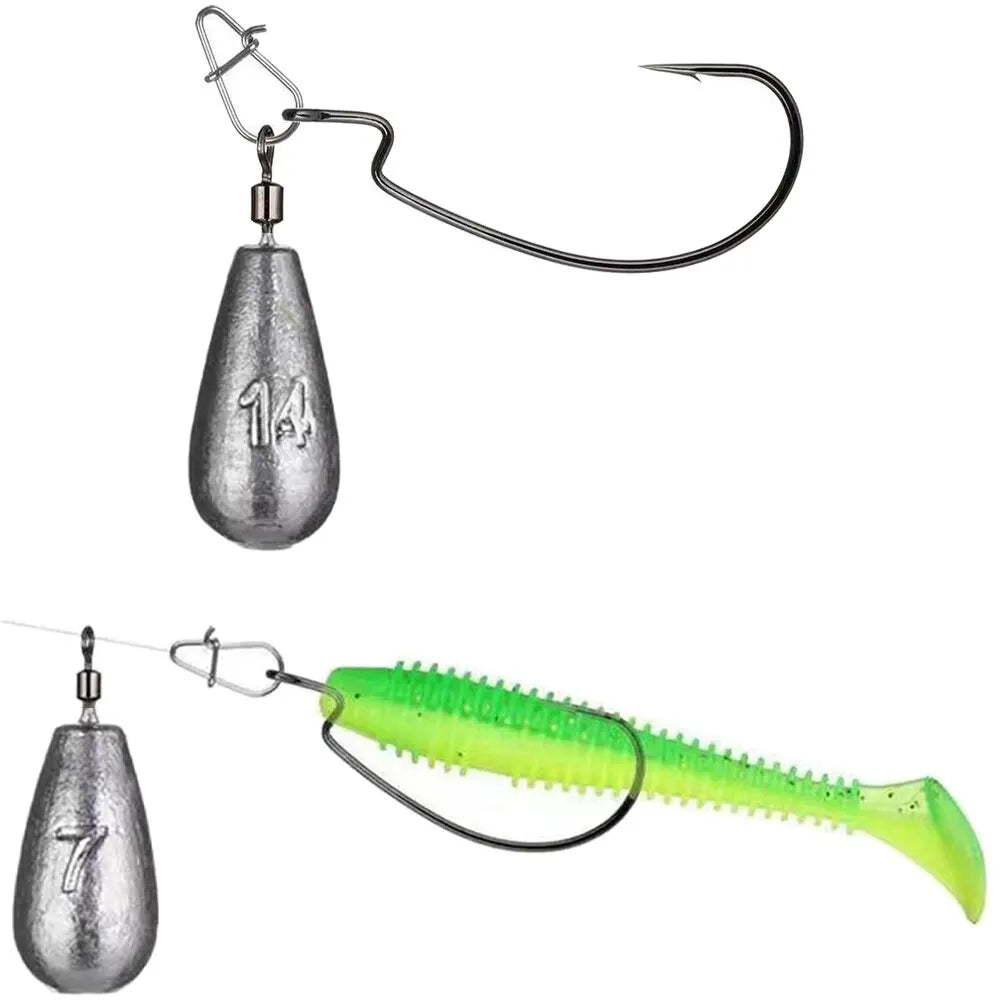 Drop Shot Fishing Weights – 15PCS Metal Sinkers Set | 3.5g–20g Tube Bullet Weights for Freshwater & Saltwater