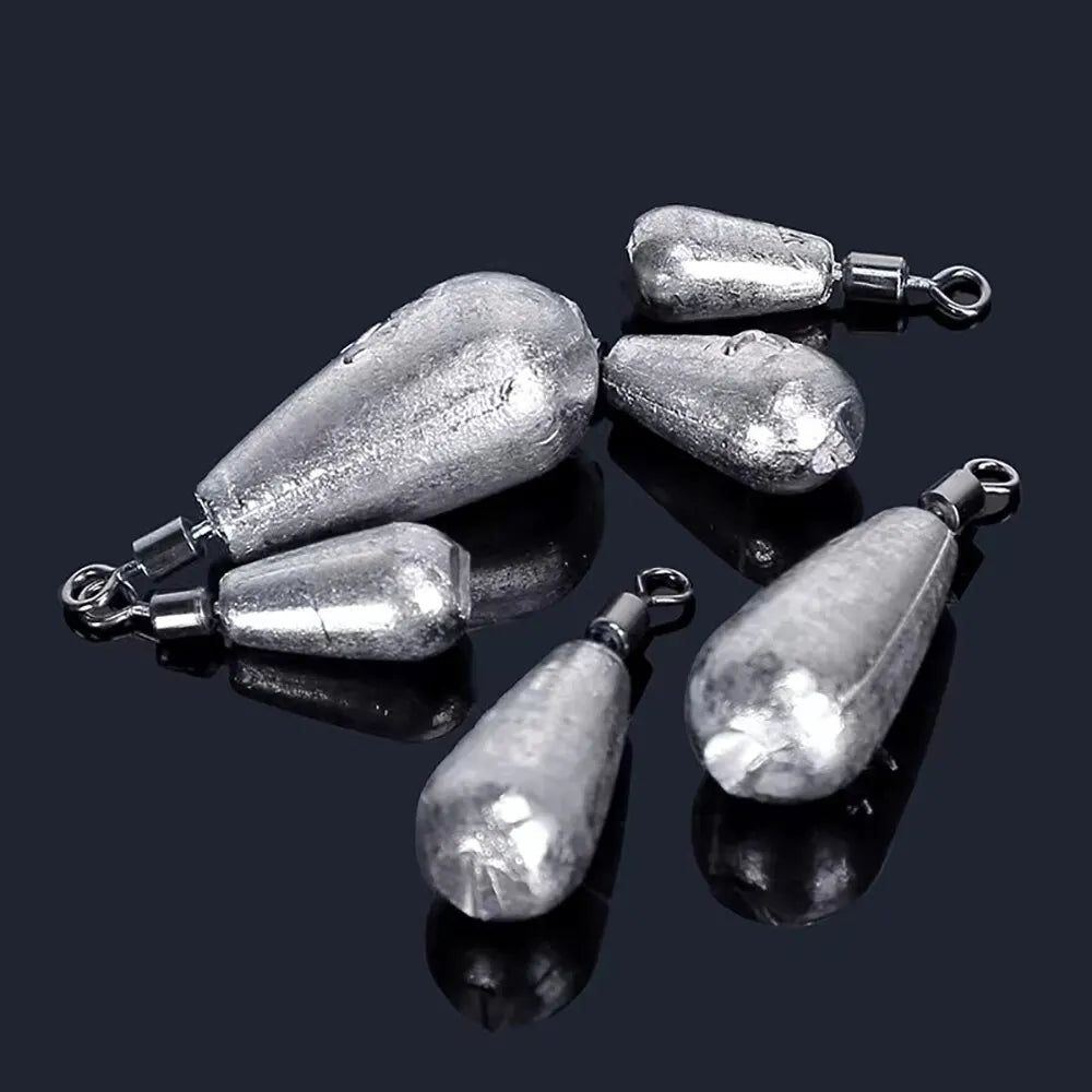 Drop Shot Fishing Weights – 15PCS Metal Sinkers Set | 3.5g–20g Tube Bullet Weights for Freshwater & Saltwater