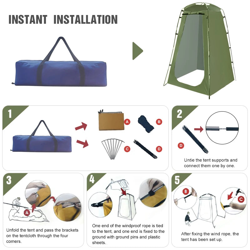 Westtune Portable Privacy Shower Tent Waterproof Outdoor Changing Room